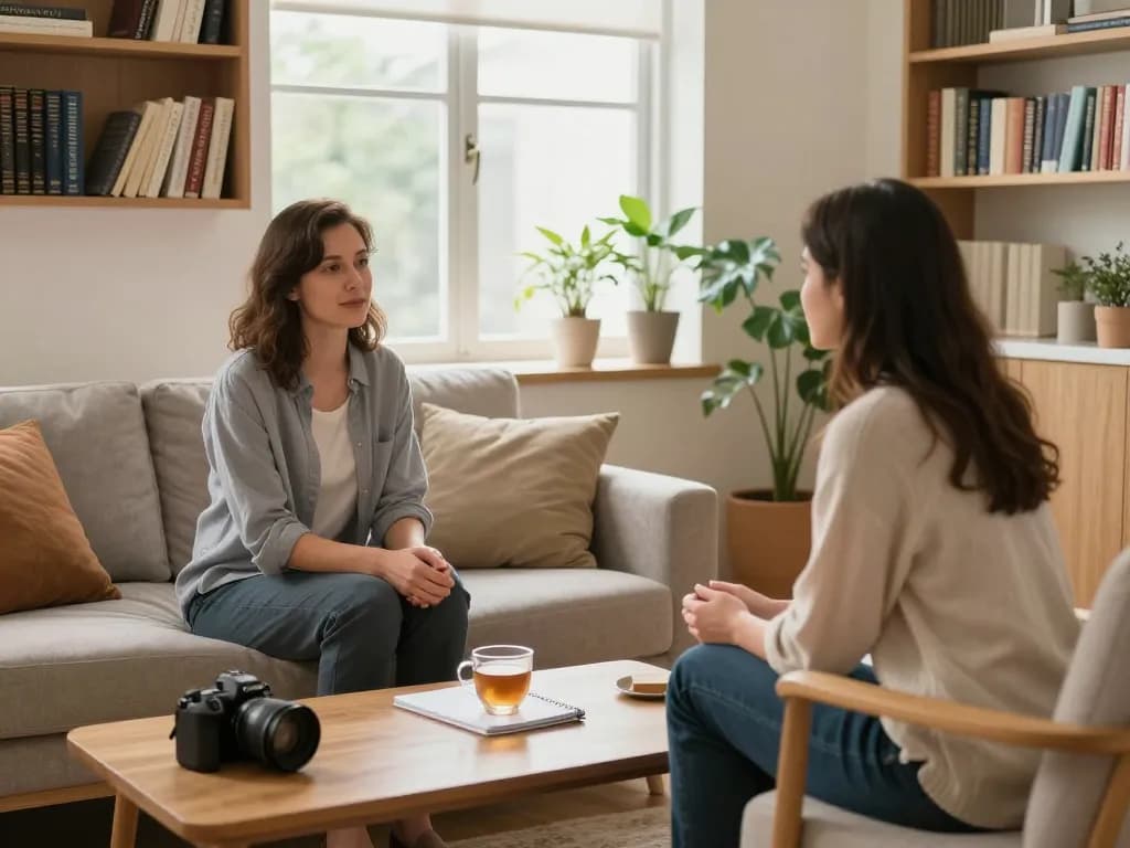 Warme therapiesessie bij emendare-ggz.nl die menselijke verbinding en mentale gezondheidssteun benadrukt