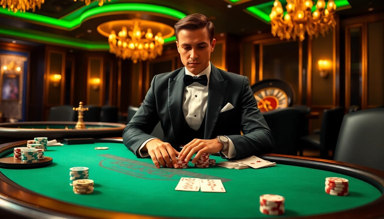 Experience the thrill of high-stakes poker at Du88.ad casino, showcasing exciting gameplay and luxury decor.
