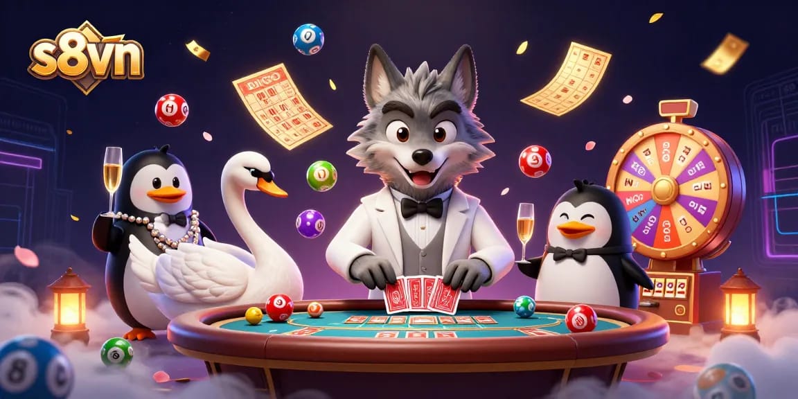 s8vn offers thrilling casino entertainment, featuring vibrant characters and dynamic gambling elements.
