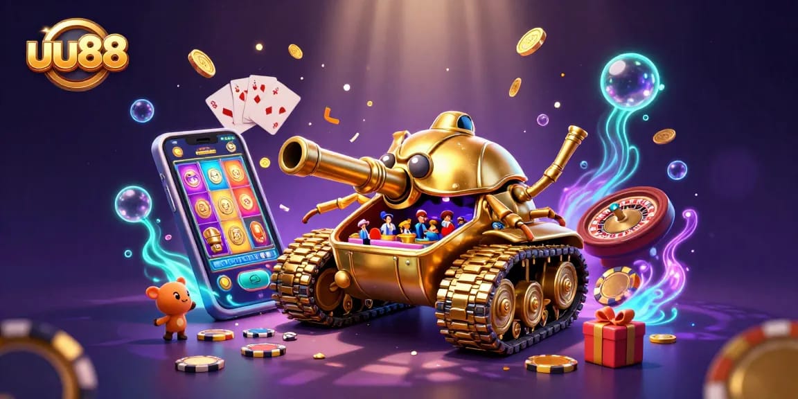 Experience thrilling slots and casino excitement at uu88 with vibrant visuals of an animated gaming scene.