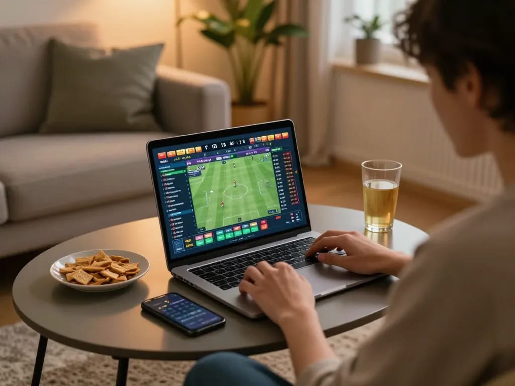 Engaging sports betting moment showcasing 3BET excitement through live betting interface and personal enjoyment.