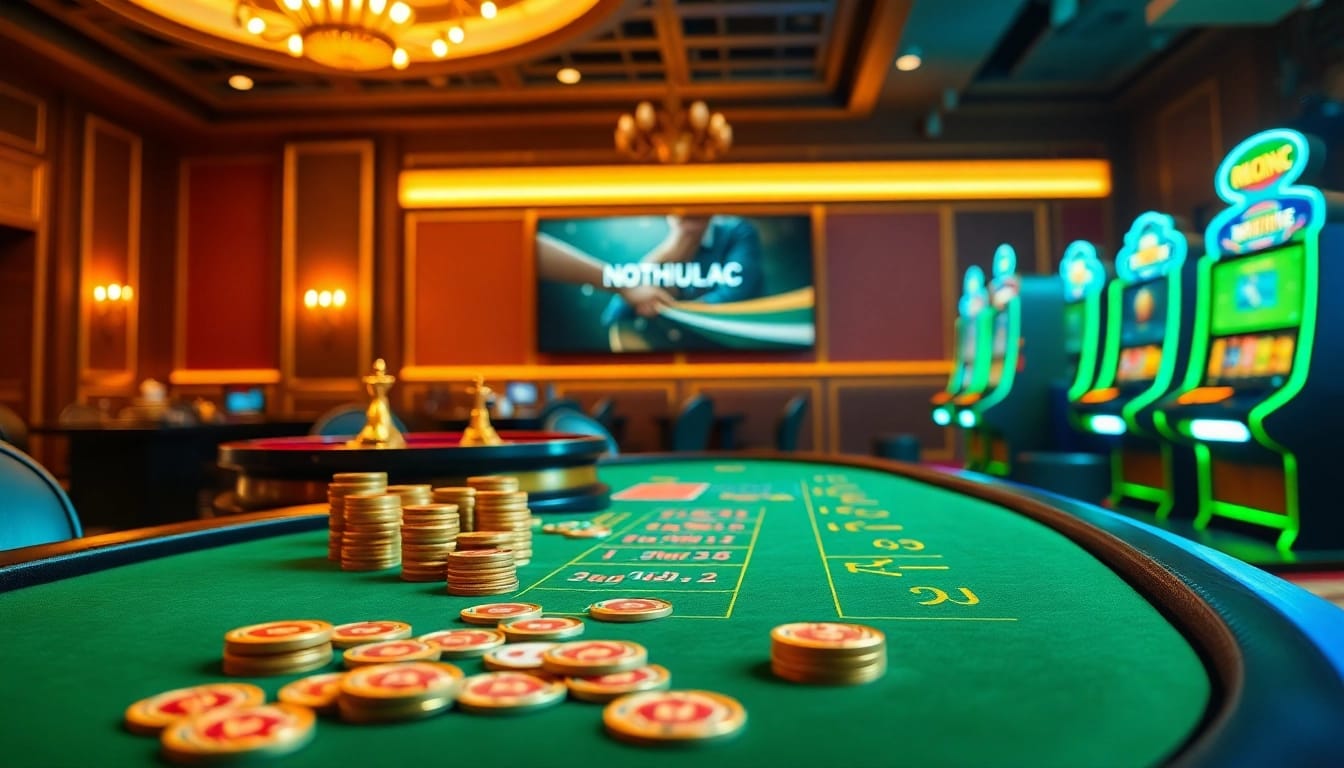 Players enjoying thrilling games at https://nohu90.ac/, featuring live casino action and vibrant gaming tables.