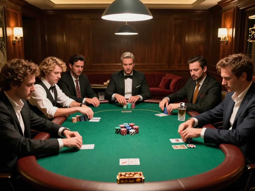 Engaging high-stakes poker game scene highlighting the thrill of ta88pro.com gaming experience.