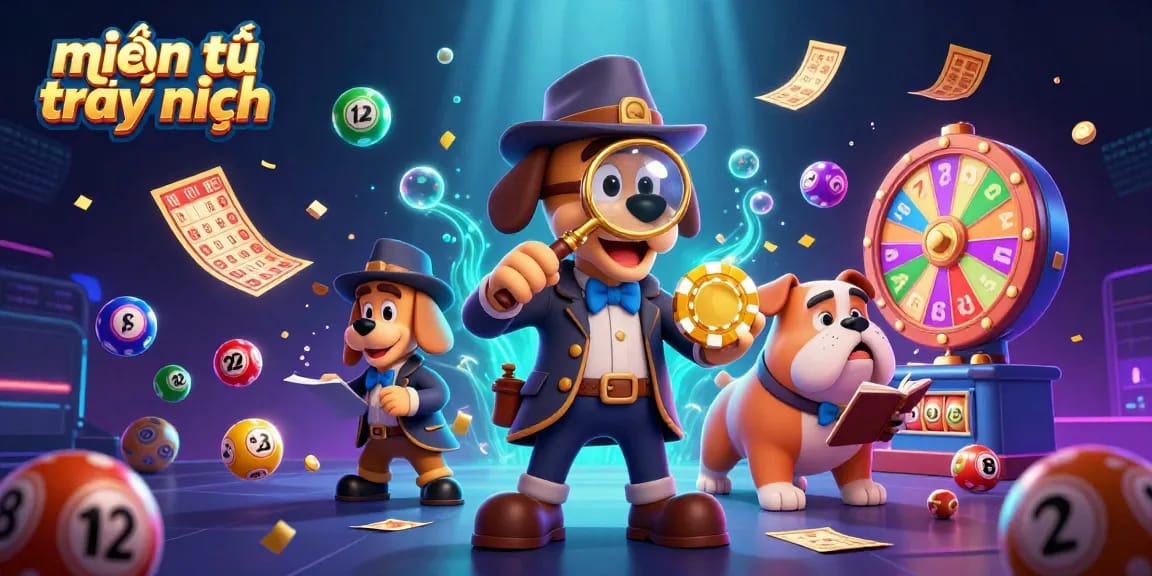 Examine the miễn trừ trách nhiệm policy with our detective duo in a vibrant casino scene.