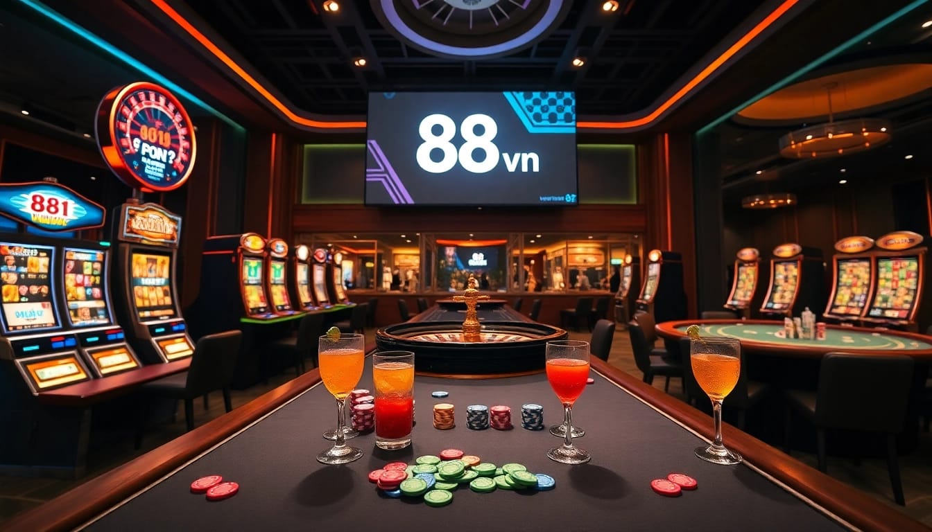 Experience the excitement of betting at 88 vn in a luxurious casino scene.