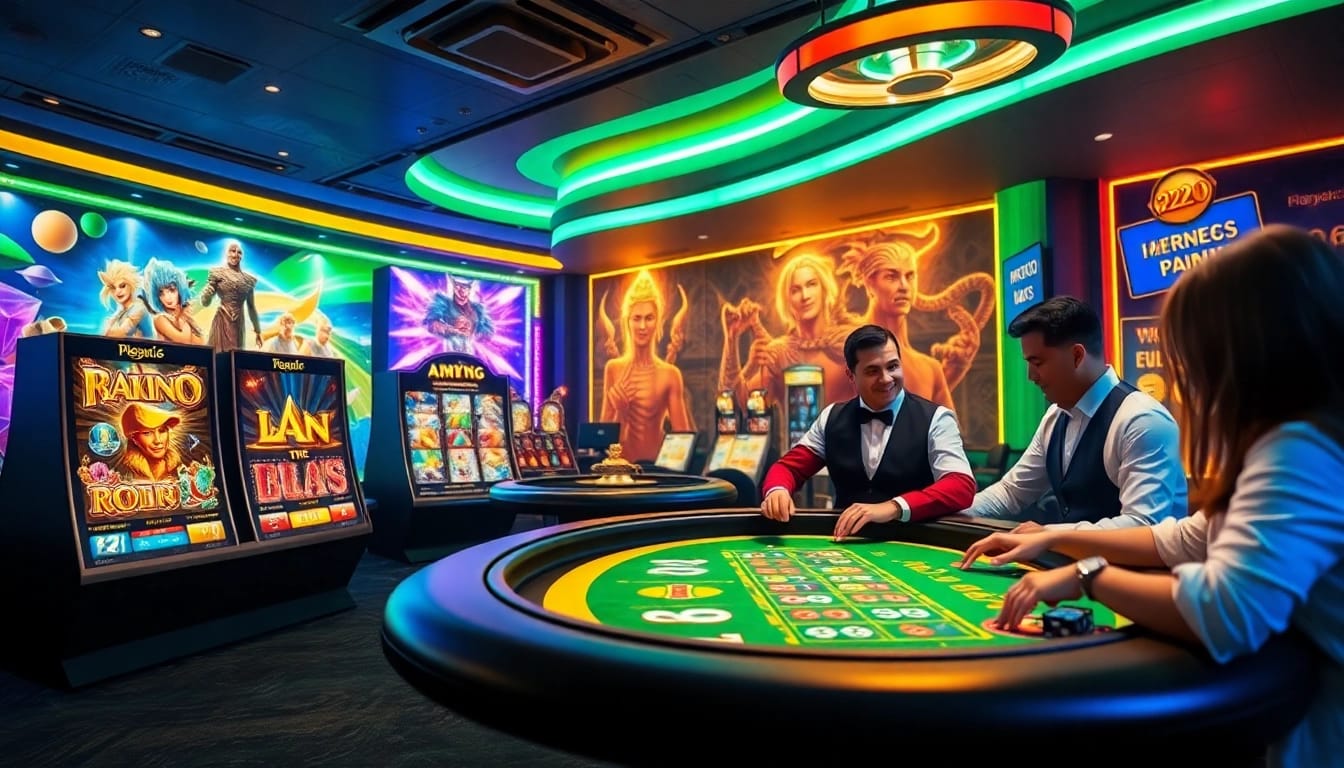 Experience thrilling gameplay at 222O, showcasing vibrant slots and live dealer tables in a modern online gaming environment.