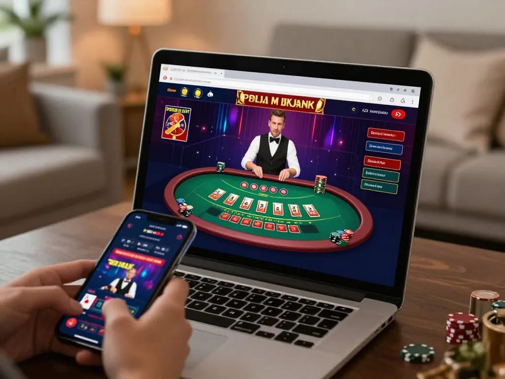 Engage in thrilling online gambling at xx88 with hands-on blackjack gameplay in a cozy setting.