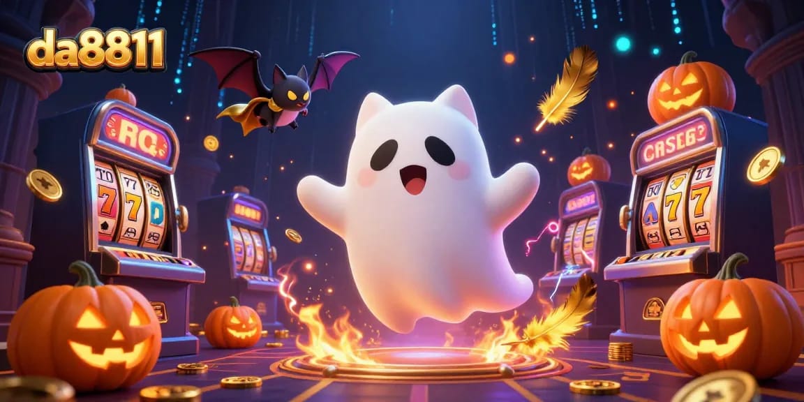 Experience thrilling gameplay at da8811 with vibrant slot machines and glowing poker-themed decorations.