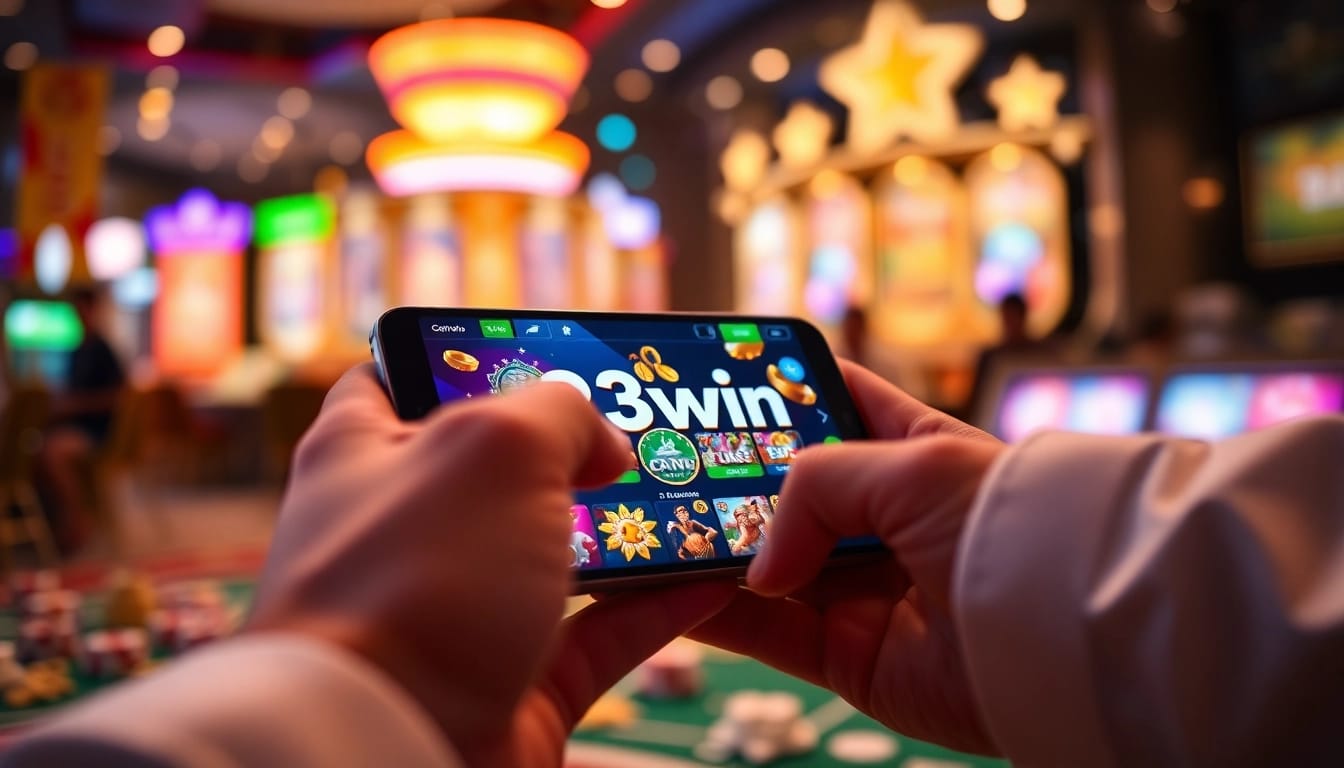 Experience the excitement of 23win's online gaming with a sleek app interface, vibrant visuals, and interactive gameplay.