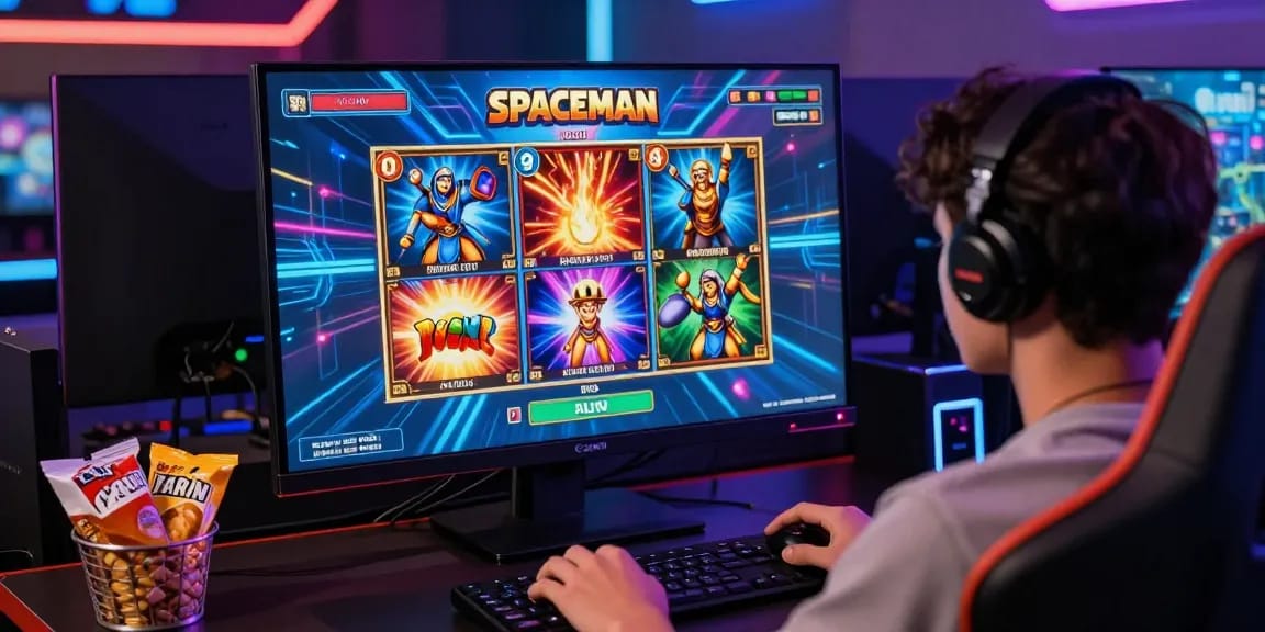 Penggemar kangtoto menikmati pengalaman permainan slot Spaceman dengan antarmuka futuristik dan visual yang dinamis.