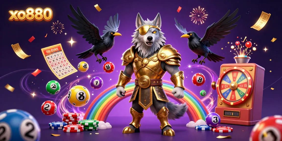 Experience thrilling casino excitement with xo880's dazzling Norse scene filled with vibrant lottery elements.