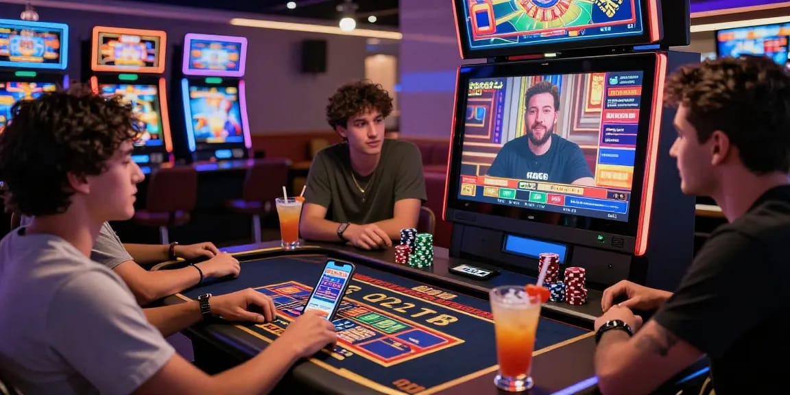 Engaging online gambling scene at https://ko66vn.site/ with players enjoying dynamic casino games and vibrant interfaces.