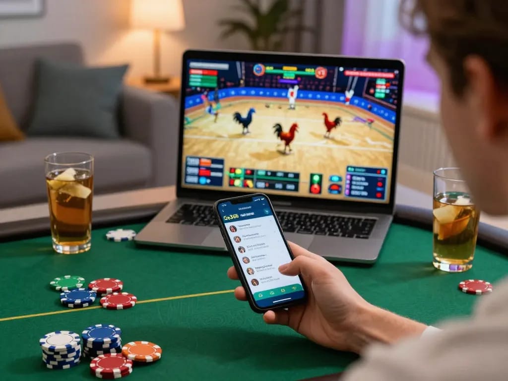 Experience Ga368 online betting excitement on a smartphone in a modern living room