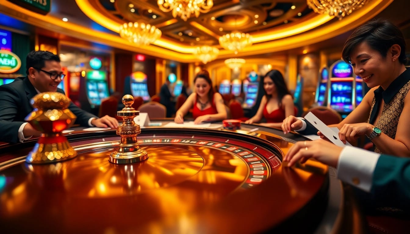 Experience thrilling gameplay at https://max88.faith/ with our vibrant casino scene featuring exciting roulette and poker action.