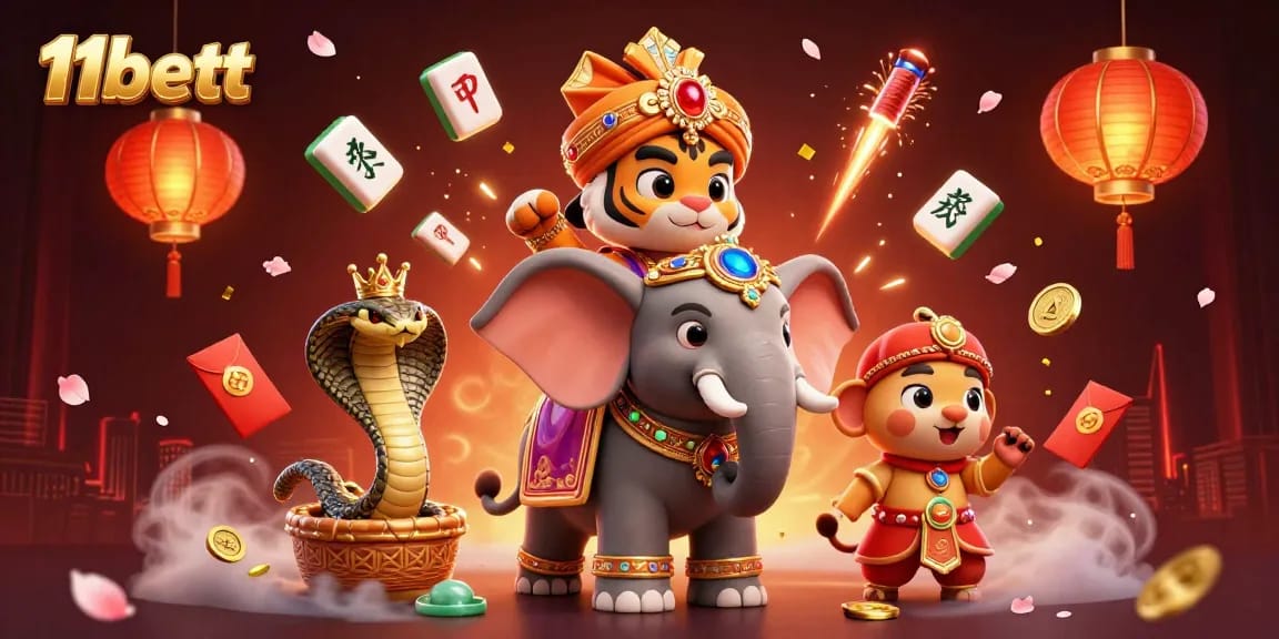 Win big at 11bett with an exciting 3D illustration showcasing vibrant casino elements and characters.