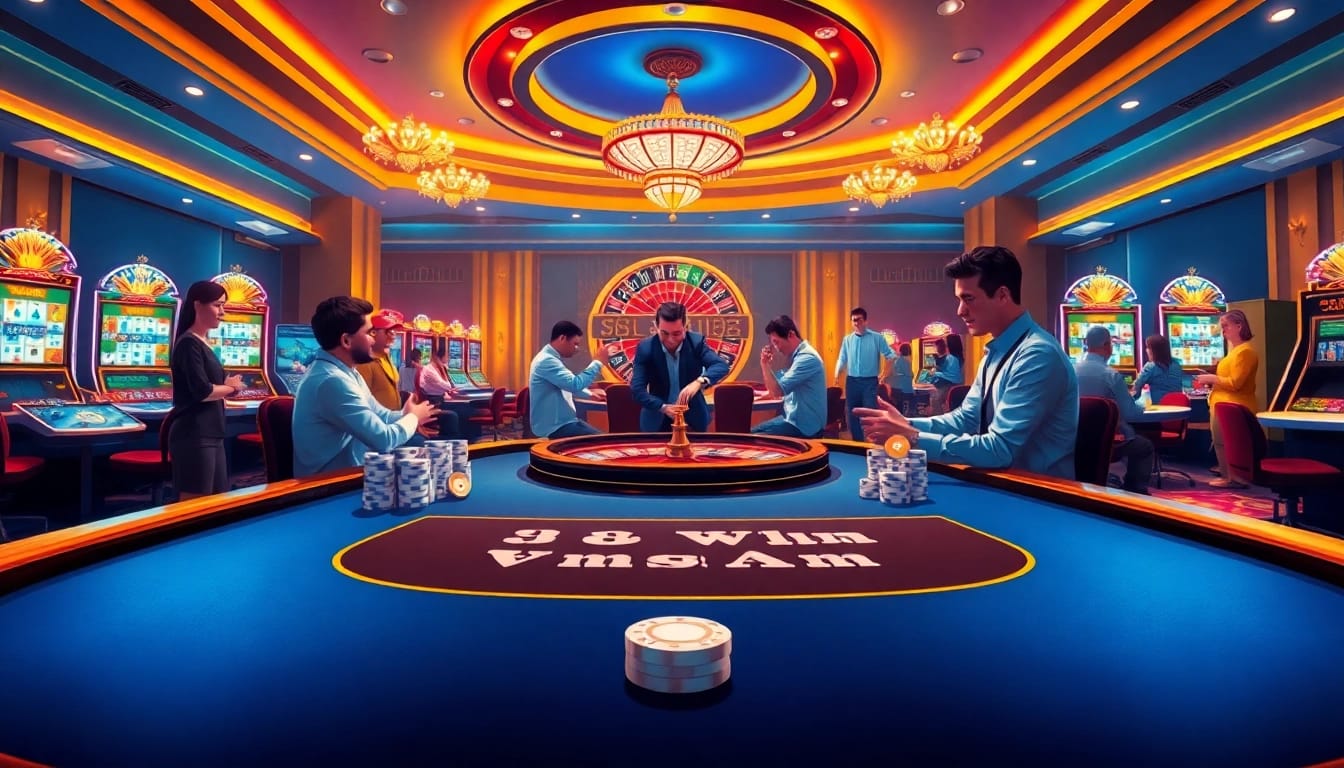 Experience the excitement of gambling at 78Win with vibrant slot machines and poker action.