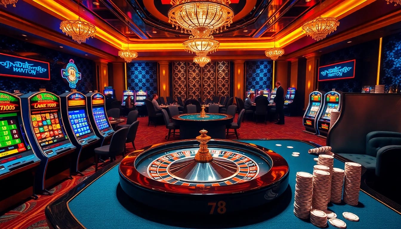 Experience the excitement of winning at 78Win with vibrant casino tables and thrilling games.