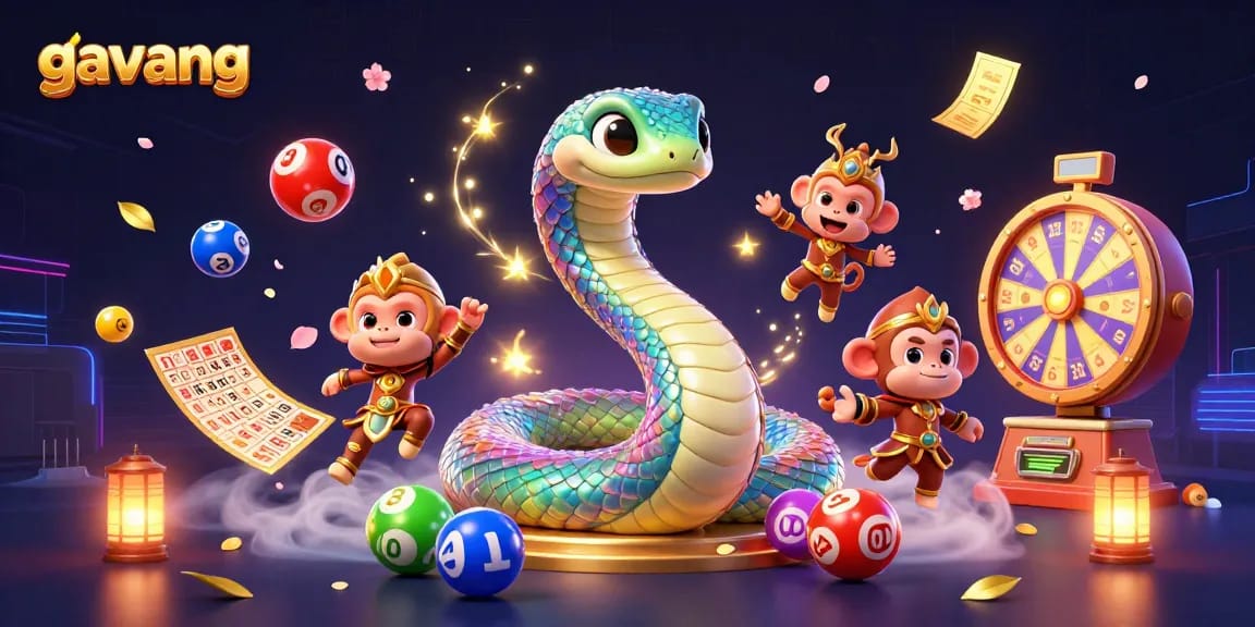 Experience thrilling gameplay with gavang as colorful lottery elements light up the enchanting scene.