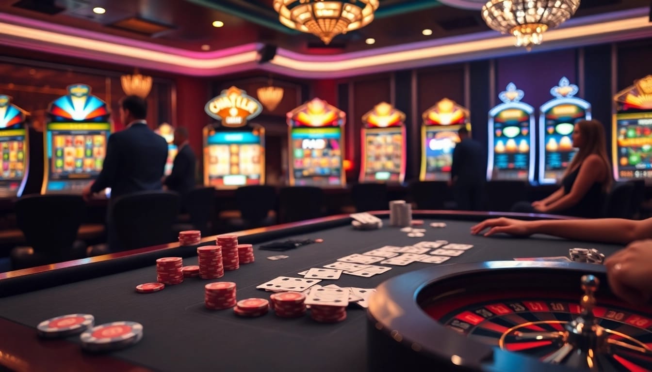 Experience an exciting poker game at F8BET featuring vibrant chips and cards.