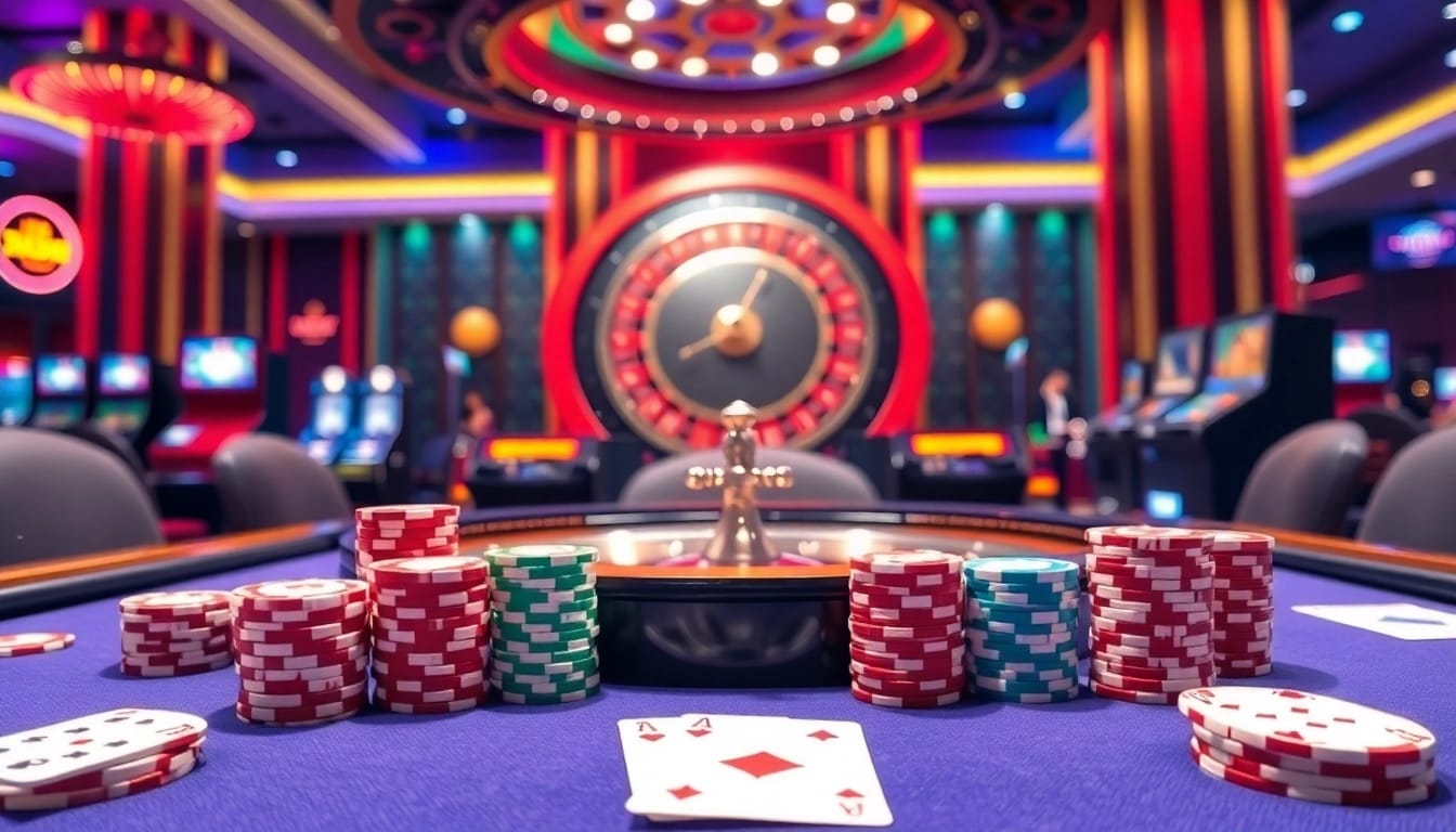 Experience excitement at fc88 trang chủ with players engaged at a vibrant casino table.