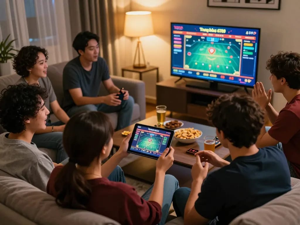 Engaging online gaming experience on Trang chủ 6789 with friends enjoying a cozy night in.