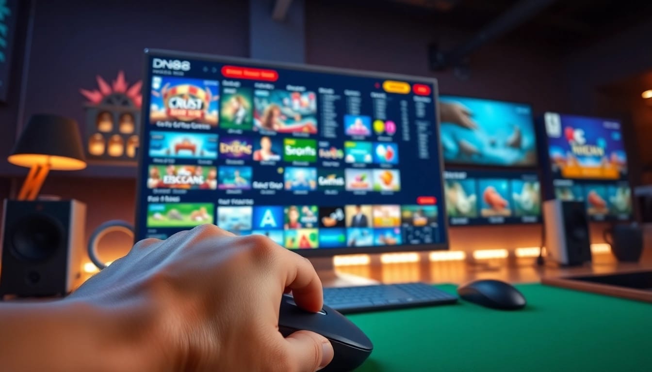 Engaging online betting scene at DN88 showcasing various games in a modern gaming interface.