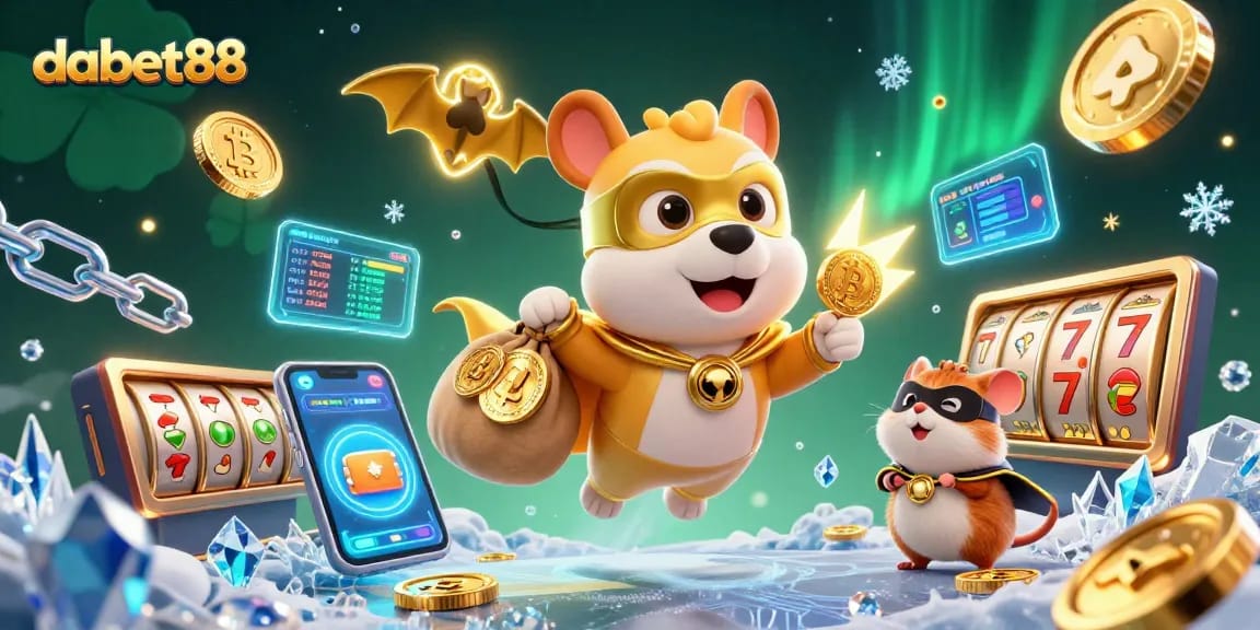 Experience thrilling wins with dabet88 in a vibrant casino adventure illustration