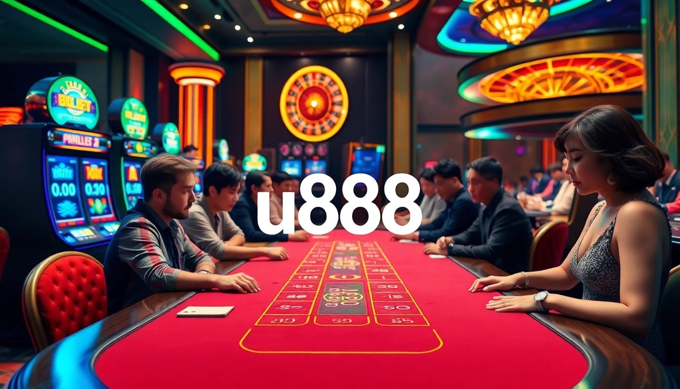 Experience the excitement of high-stakes gambling at u888 with vibrant casino visuals.