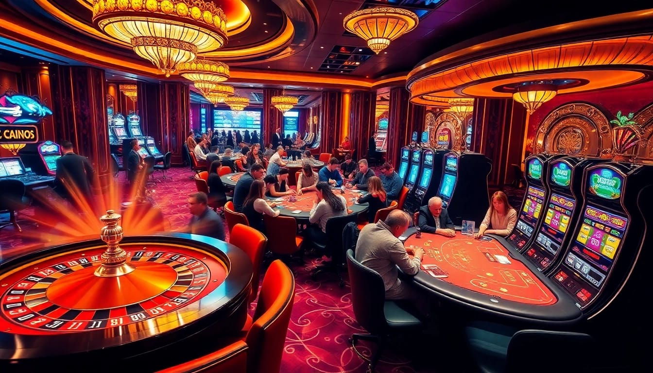 Enjoying games at red88 trang chủ with vibrant casino atmosphere, poker tables, and roulette excitement.