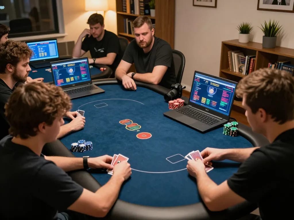 Players engaging in an online poker game focused on sin 88 strategies and winnings.