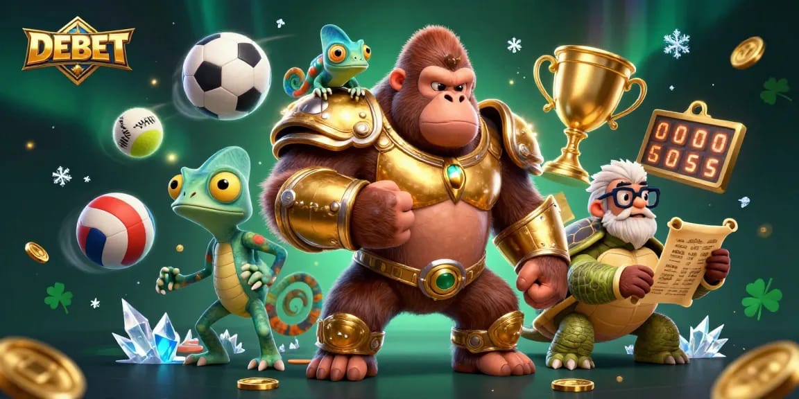 Experience thrilling gaming with DEBET's dynamic characters and sports elements in rich 3D art.