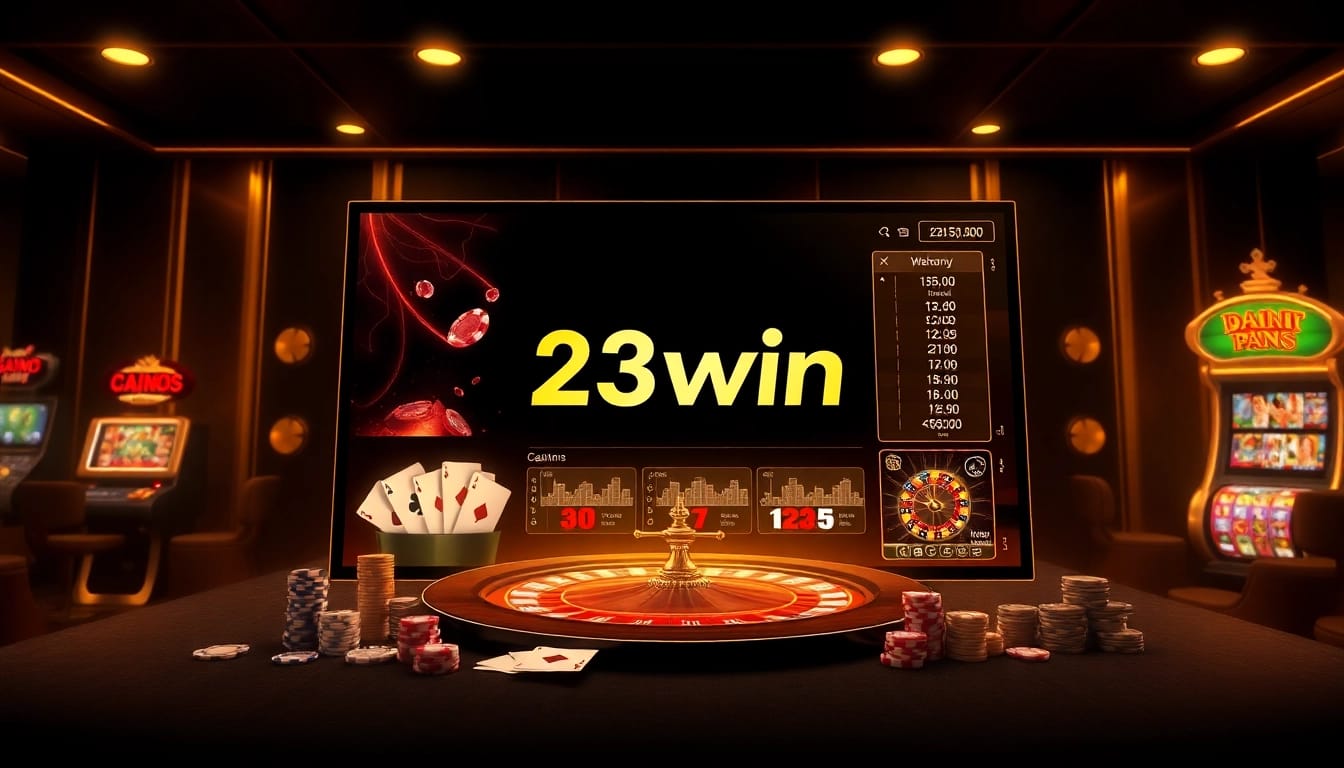 Experience the luxury of 23win with an elegant online casino interface showcasing various games.