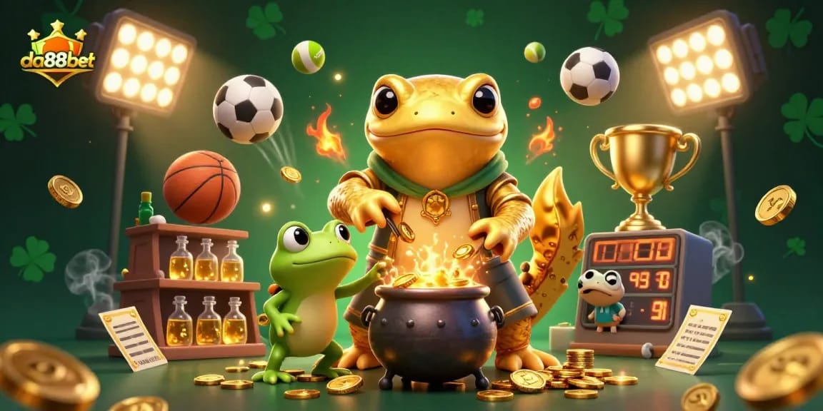 Experience the excitement of da88bet with a vibrant, detailed casino scene full of dynamic gambling elements.