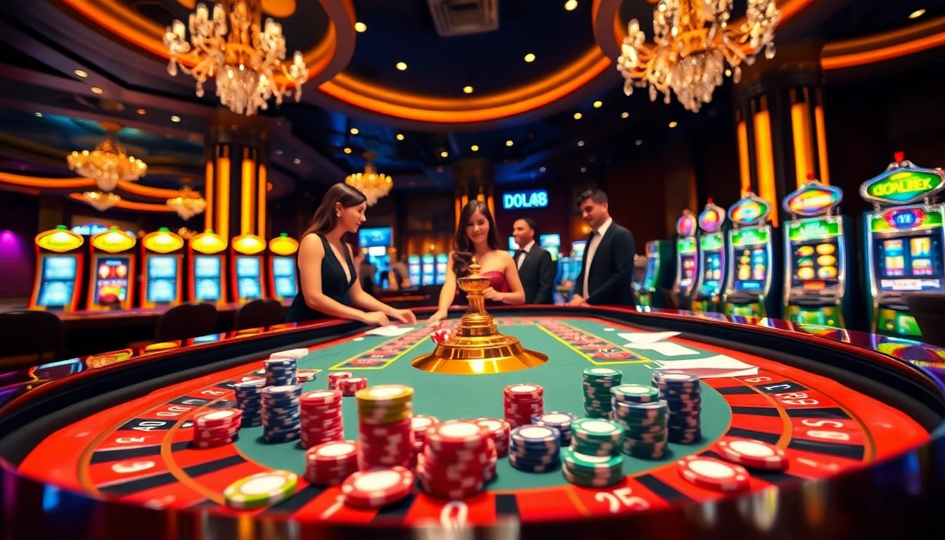 DOLA88 enables players to experience excitement at an elegant casino table filled with vibrant chips.