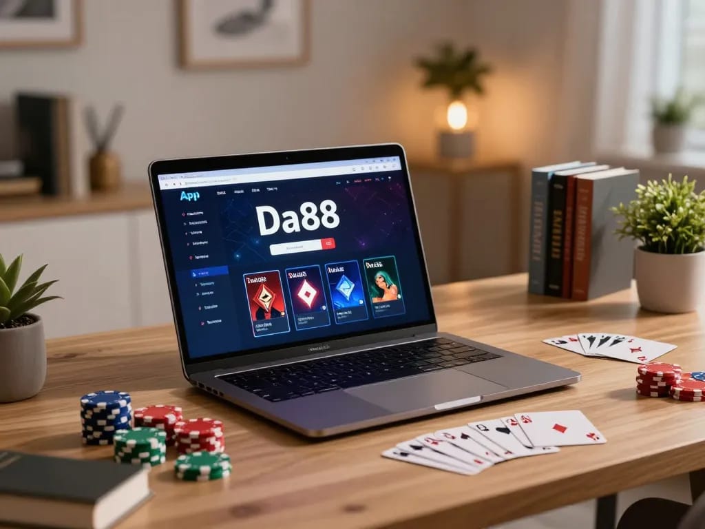 Engaging in responsible gambling with App Da88 in a stylish home office