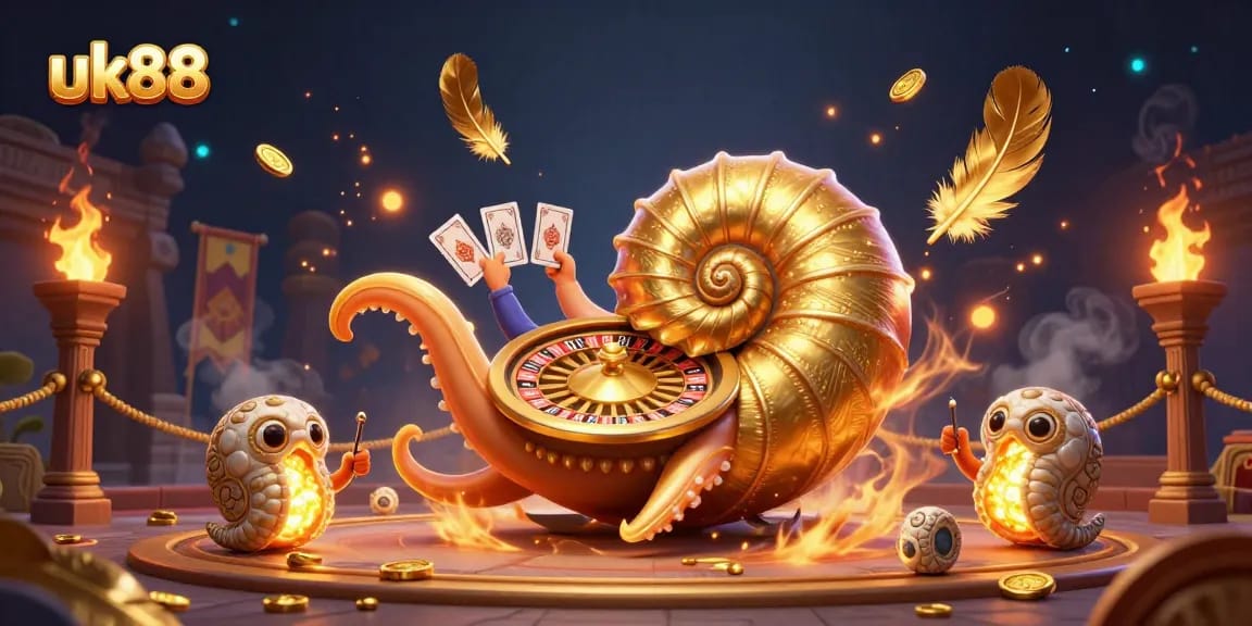 Experience the thrill of uk88's dynamic gaming scene with vibrant casino elements and captivating characters.
