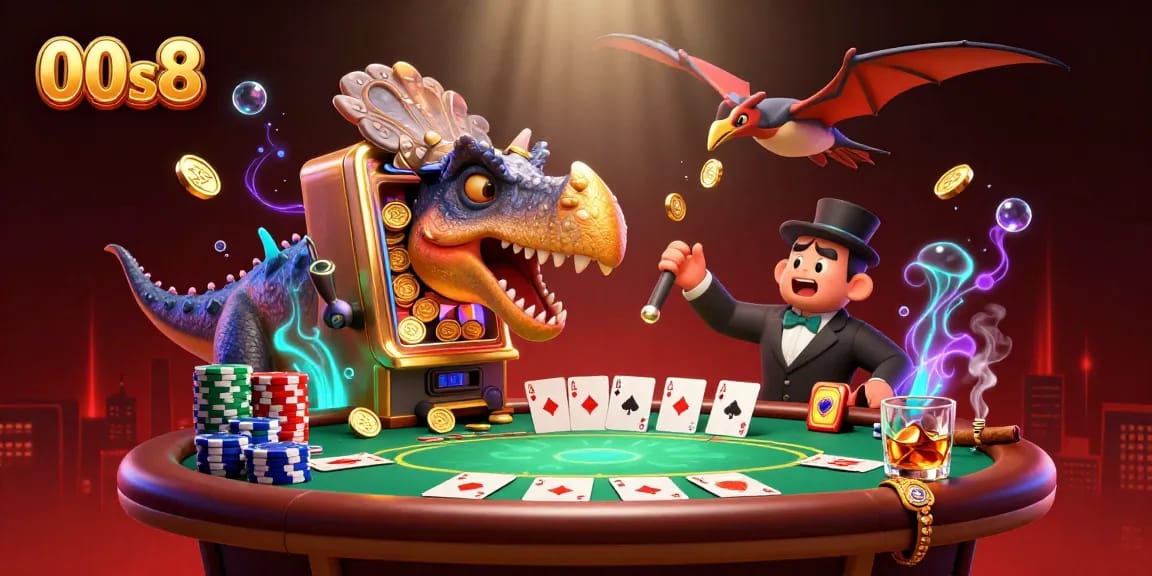 Engaging scene with a 00s8 pachycephalosaurus hitting a golden slot machine, coins flying everywhere.