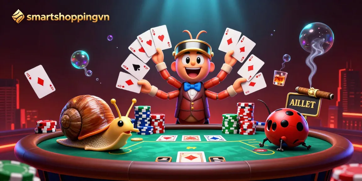 smartshoppingvn captivates players in an exciting casino atmosphere with a cartoon dealer and vibrant poker elements