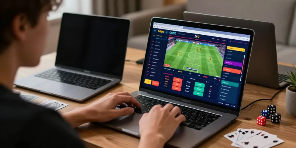 Online betting experience at https://fabet.com.mx/ with vibrant live sports graphics and gaming accessories.