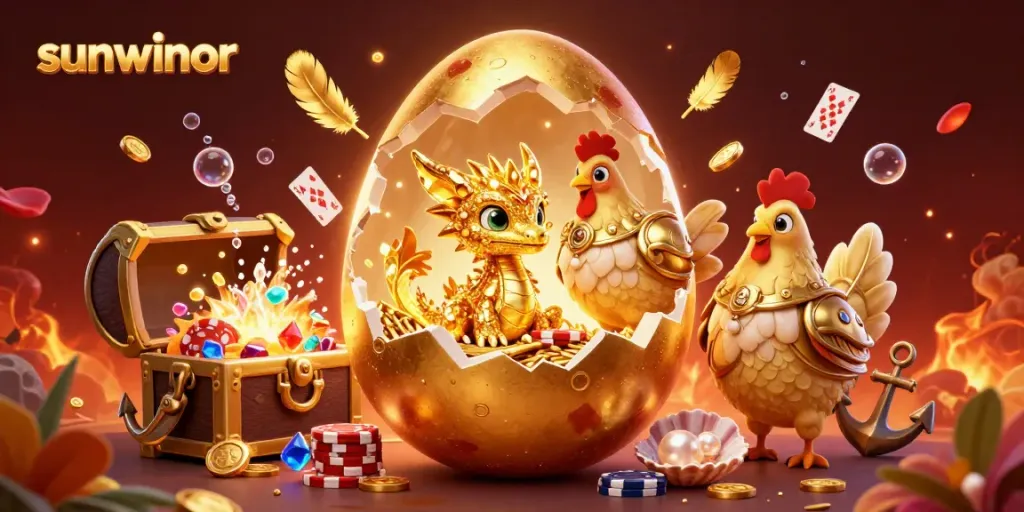 Experience the thrilling sunwinor casino adventure with a vibrant 3D illustration showcasing gaming excitement.