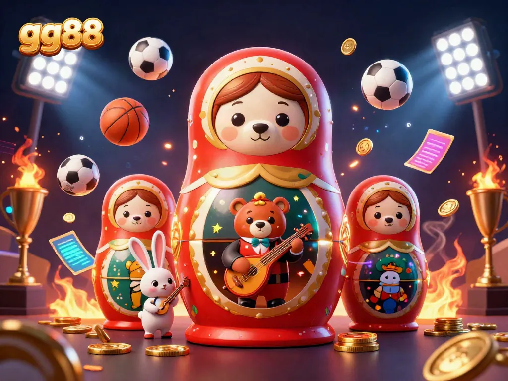 Experience the excitement of gg88 with vibrant 3D cartoon characters, casino elements, and dynamic sports actions.