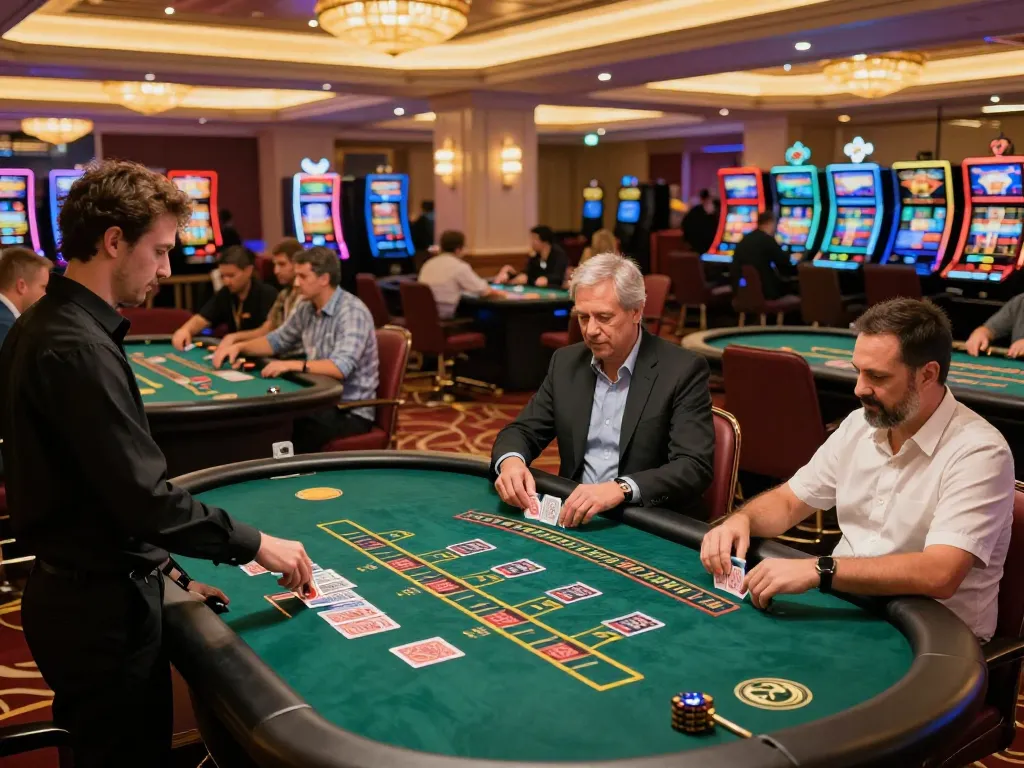 Experience the thrill of gaming at 8kbet.com with engaging blackjack tables and lively casino atmosphere.