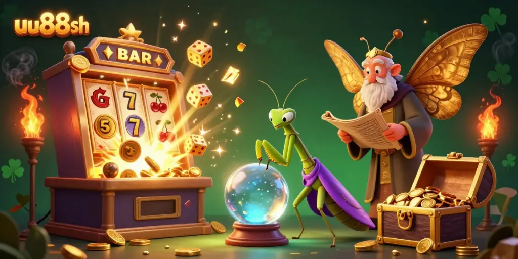 Experience thrilling wins at uu88sh with a 3D fortune teller, lively slot machines, and captivating symbols.