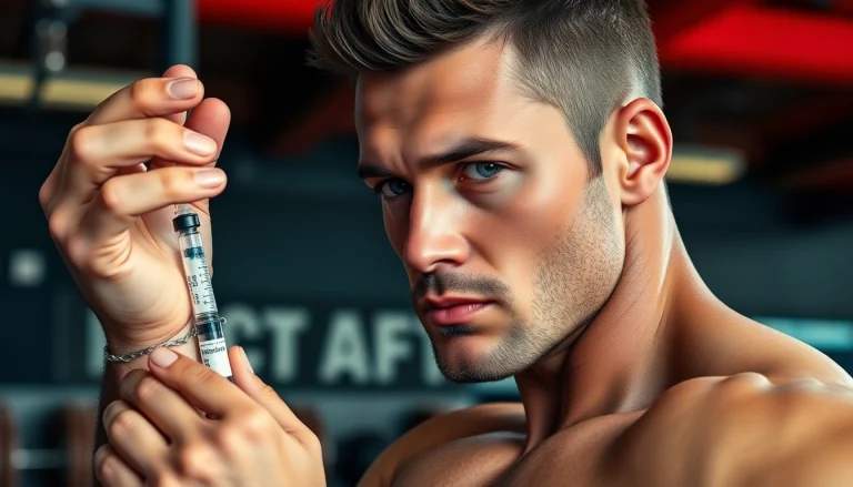 Maxibal Nandrolone Testosterone injection demonstrates strength and dedication in the gym.