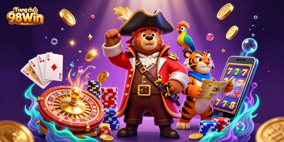 Experience thrilling gameplay at Trang chủ 98Win with vibrant 3D casino characters and dynamic elements.