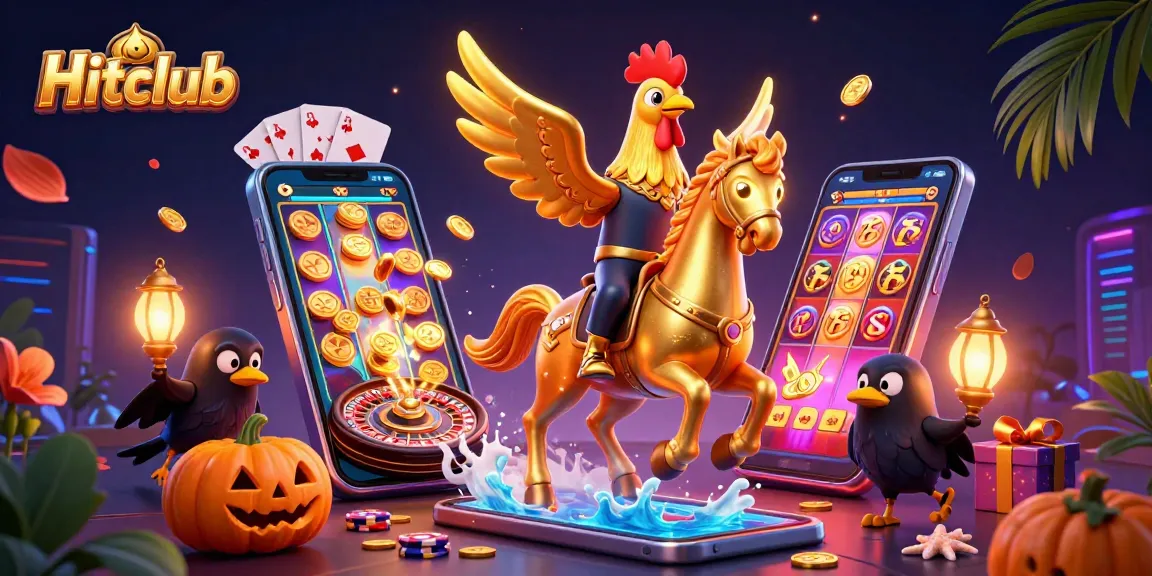 Hitclub offers visually stunning slot game experiences featuring a golden rooster in a vibrant casino.