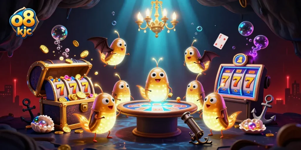 Experience vibrant gaming with glowworms illuminating slots and the o8 kjc casino with dynamic visuals.