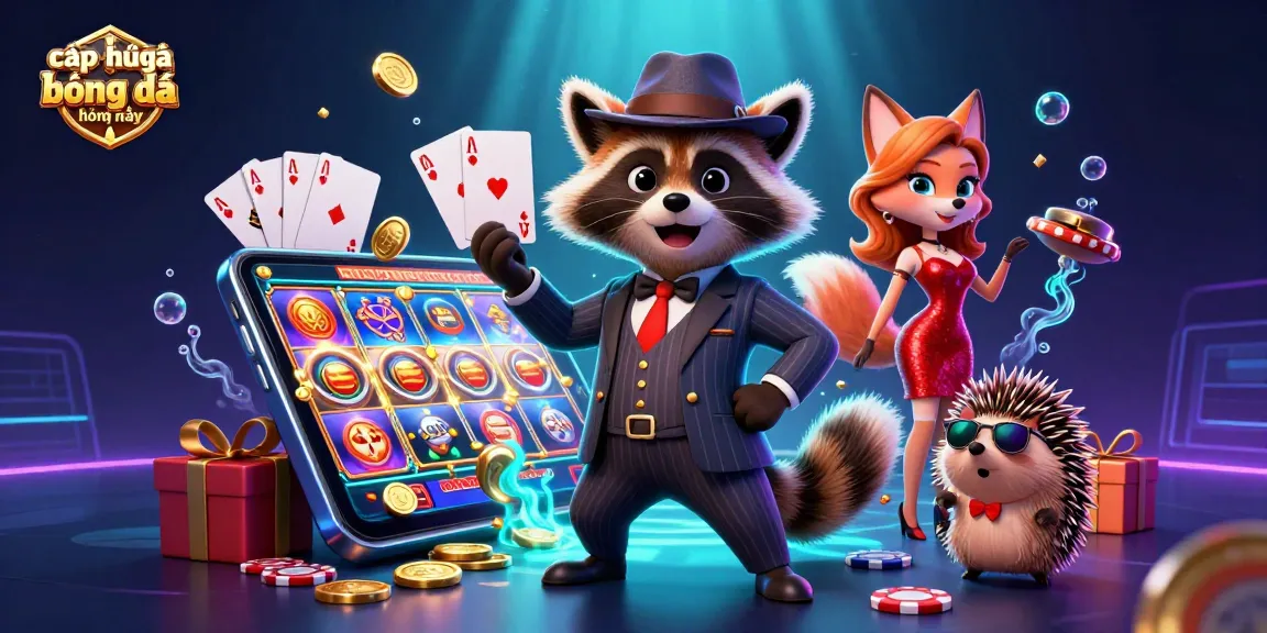 Experience excitement with cập nhật kết quả bóng đá hôm nay in this vibrant casino illustration featuring charming characters.