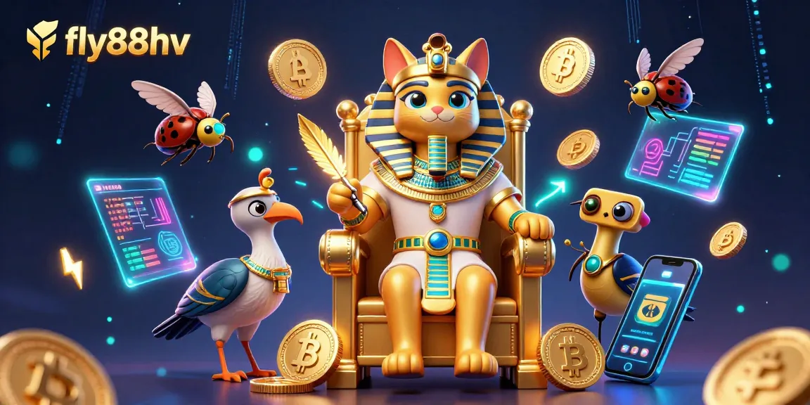 Experience incredible gaming excitement with fly88hv featuring a pharaoh cat in a vibrant online casino illustration.