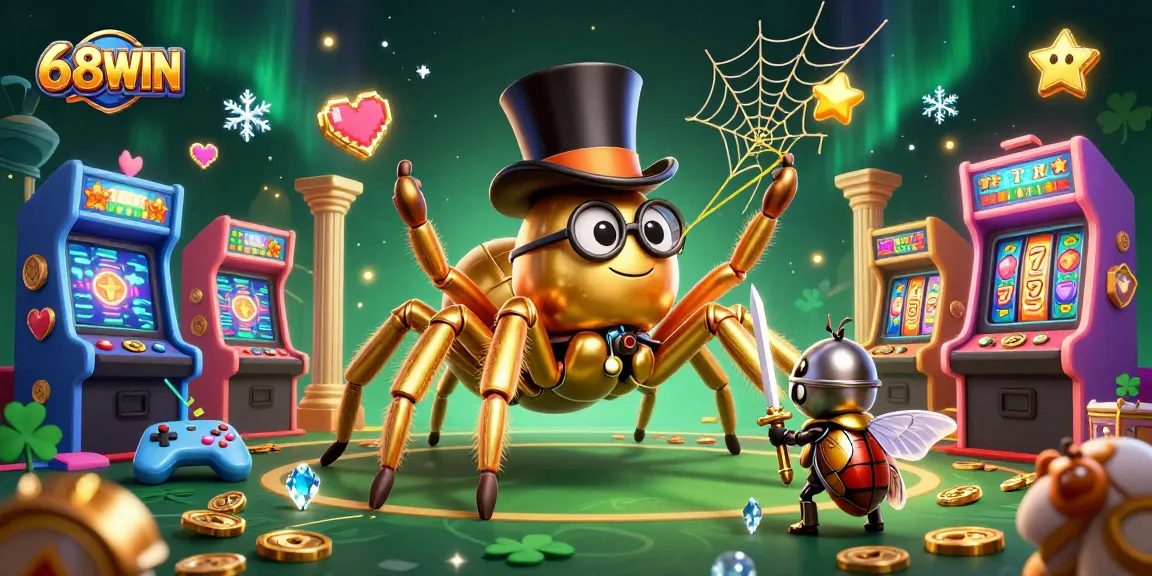 Experience thrilling gameplay with 68WIN as a golden tarantula weaves a web of chance